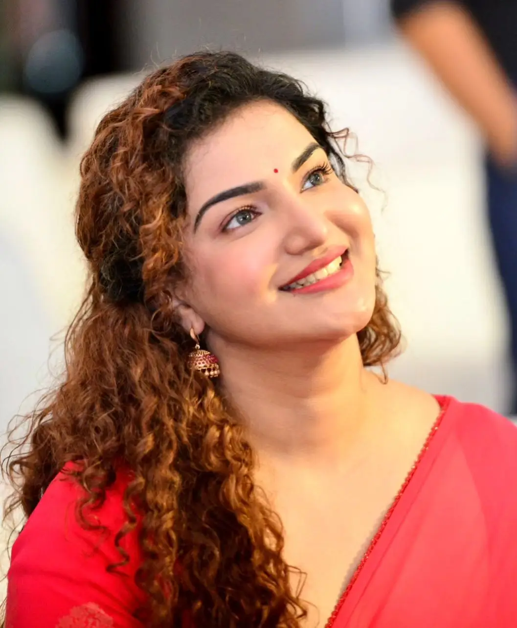 Honey Rose Long Hair Smiling Face Closeup Wallpapers